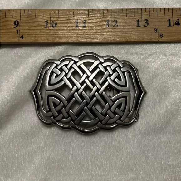 St. Justin Mermaid Purse Pewter Belt Buckle Embossed Open Weave For 1.5” Belt - Picture 4 of 4